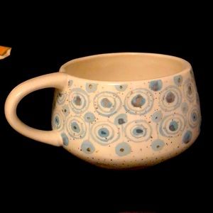 Anthropologie blue white and gold Oleana Mug